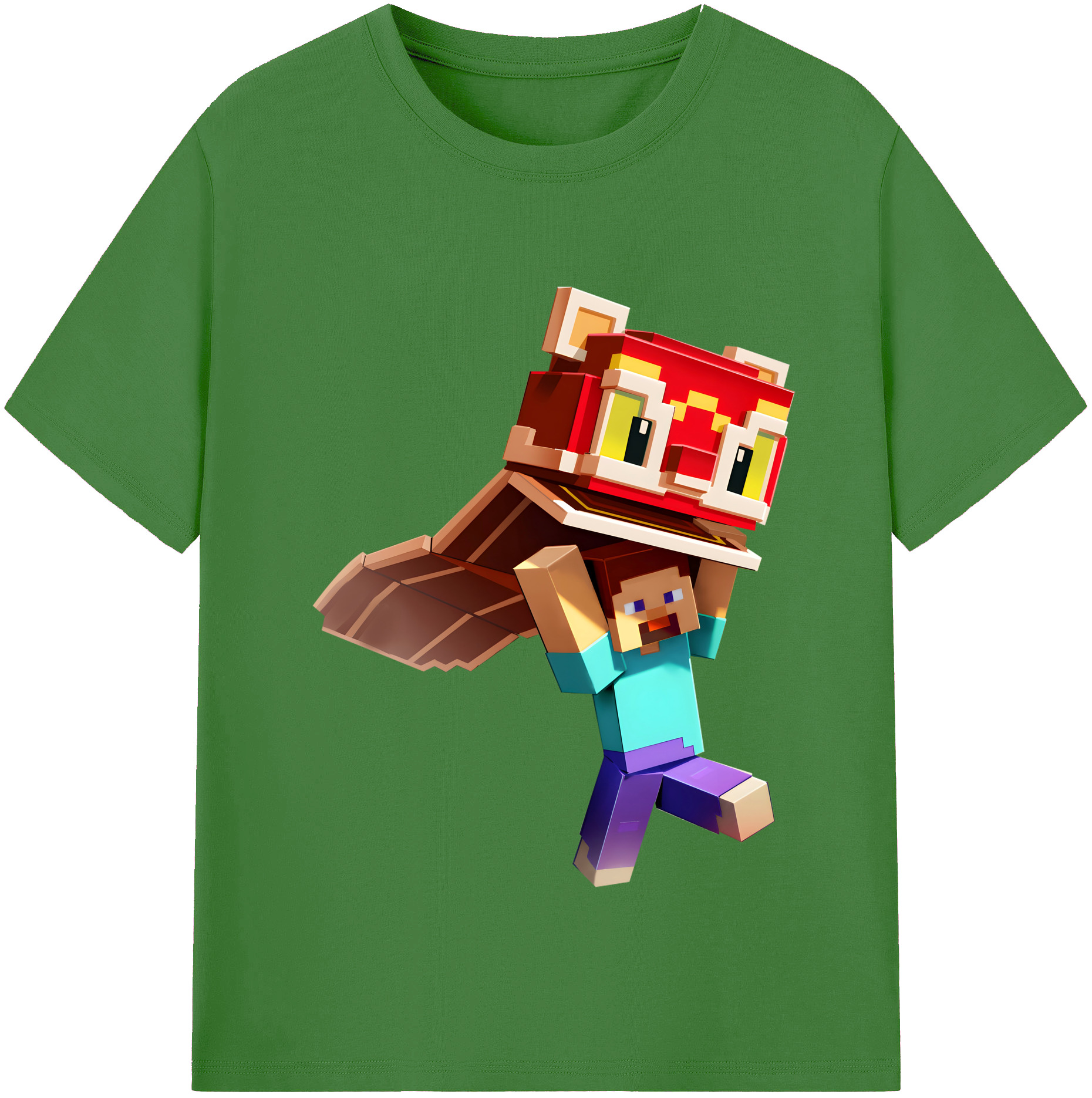 （画像用） マインクラフト ブロックの世界 Minecraft MC Block world レディースカジュアルプリントTシャツ（綿100％）
